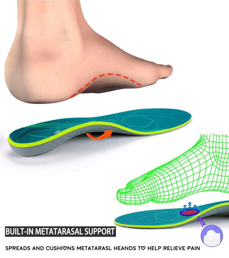 STSVZORR Orthopedic Insoles Plantar Fasciitis Arch Support Flat Feet Heel Spurs and Foot Pain Running Shock Absorption Inserts Men (8-8 1/2) | Women (10-10 1/2) - Image 4